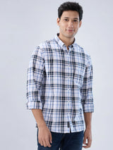 Men Shirt Check Pink Regular Fit