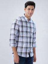 Men Shirt Check Pink Regular Fit