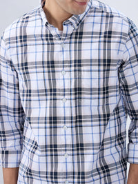 Men Shirt Check Pink Regular Fit