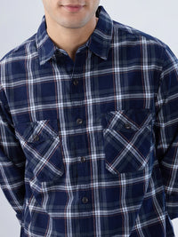 Men Shirt Check Green Regular Fit