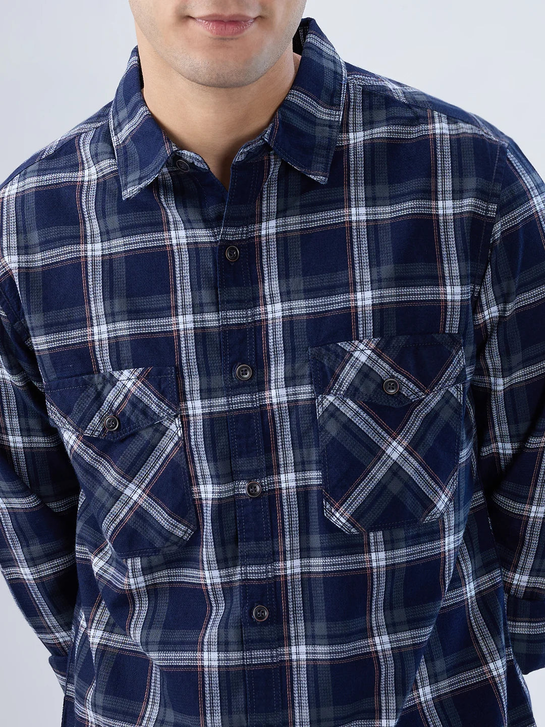 Men Shirt Check Green Regular Fit