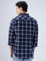 Men Shirt Check Green Regular Fit