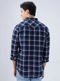 Men Shirt Check Green Regular Fit