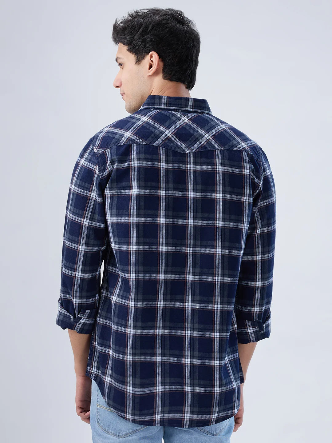 Men Shirt Check Green Regular Fit