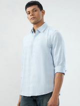 Men Shirt Check Blue Regular Fit