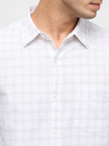 Men Shirt Check Off White Regular Fit