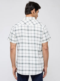 Men Shirt Check Off White Regular Fit