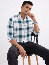 Men Shirt Green Slim Fit