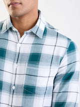 Men Shirt Green Slim Fit
