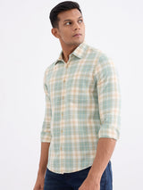 Men Shirt Green Slim Fit