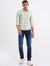 Men Shirt Green Slim Fit