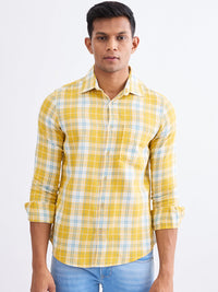 Men Shirt Yellow Slim Fit