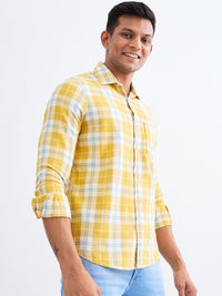 Men Shirt Yellow Slim Fit