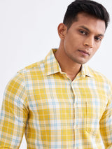 Men Shirt Yellow Slim Fit