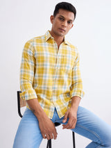 Men Shirt Yellow Slim Fit