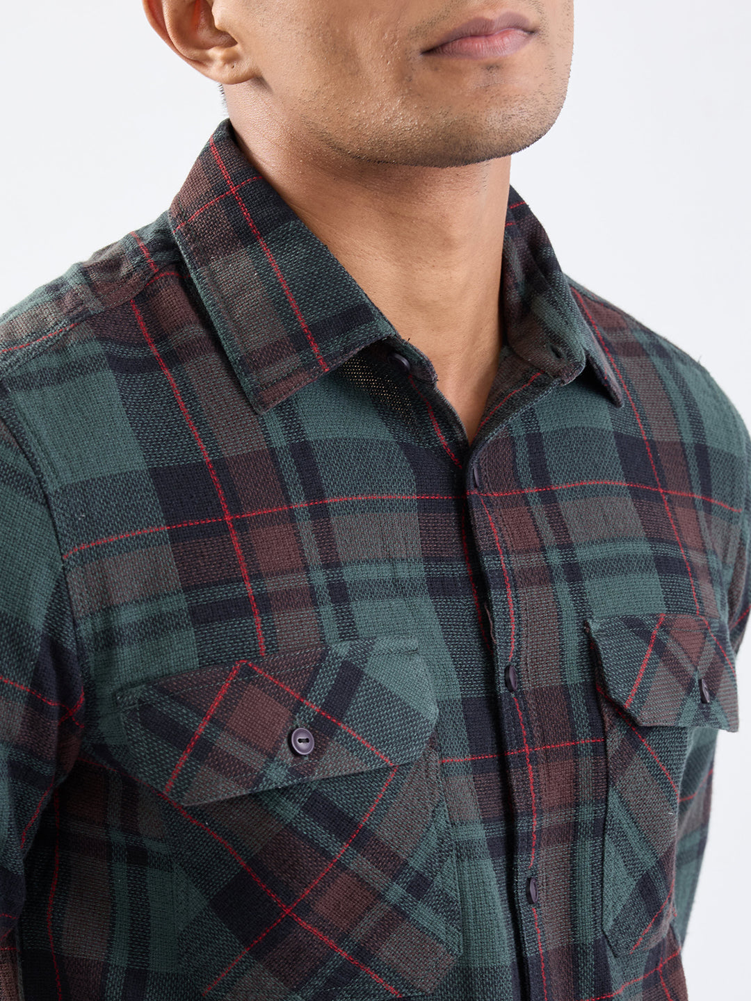 Spykar Botanical Green Slim Fit Casual Shirts For Men