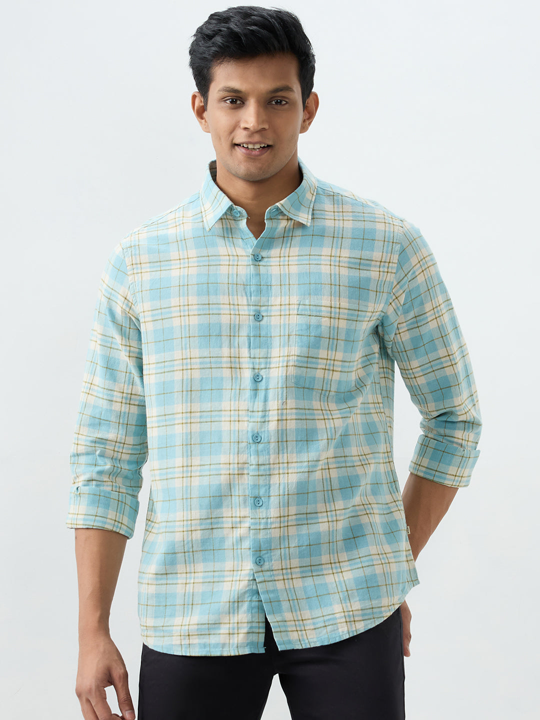 Men Shirt Blue Slim Fit