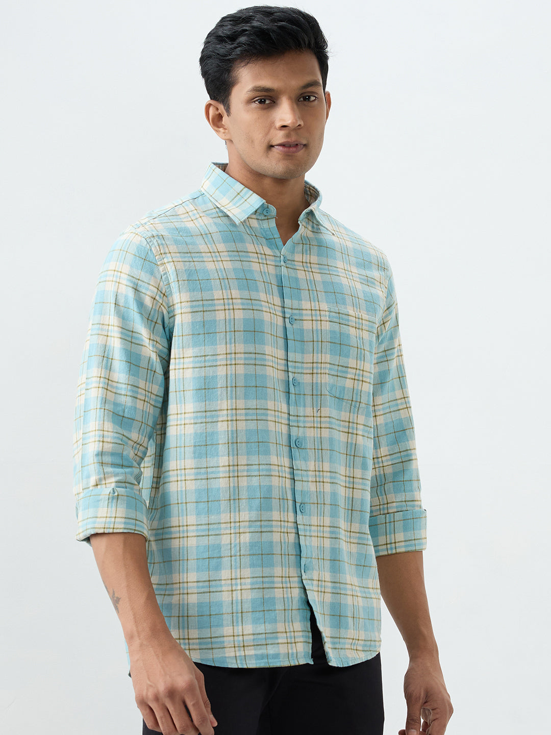 Men Shirt Blue Slim Fit