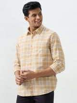 Men Shirt Beige Slim Fit