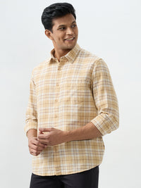 Men Shirt Beige Slim Fit