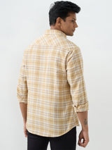 Men Shirt Beige Slim Fit