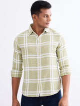 Men Shirt Green Slim Fit