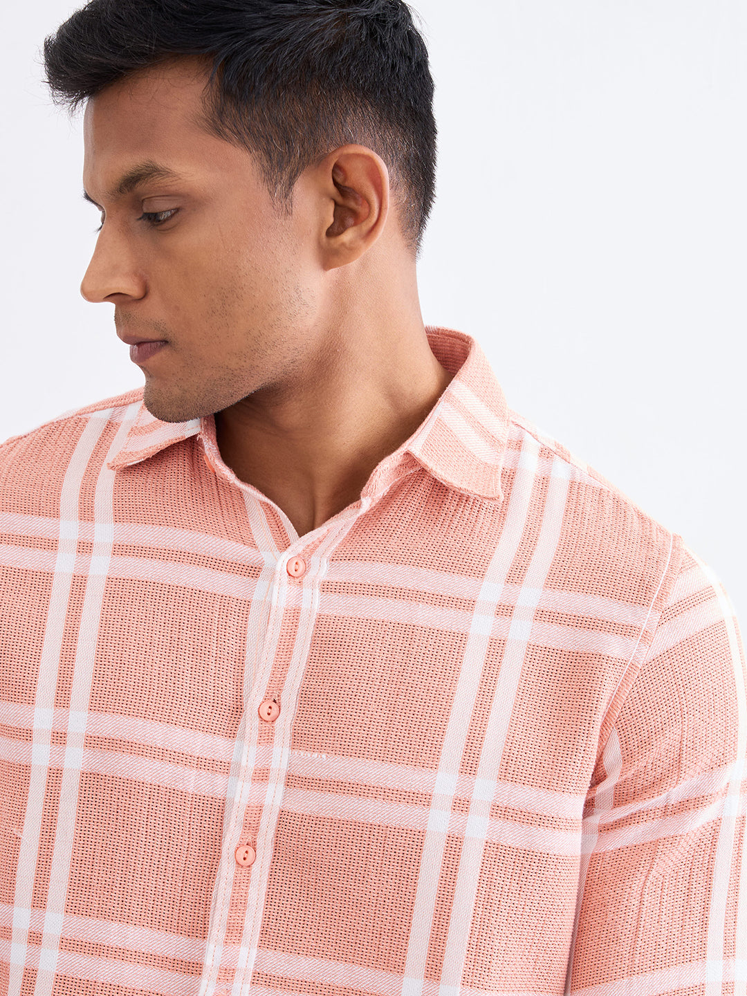 Spykar Tropical Pink Slim Fit Casual Shirts For Men