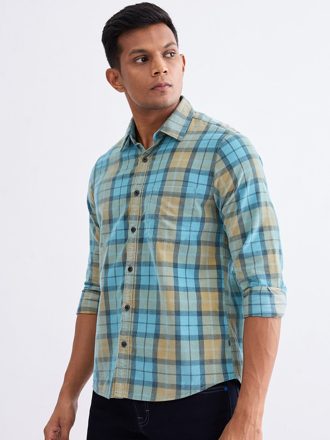 Men Shirt Blue Slim Fit