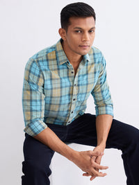 Men Shirt Blue Slim Fit