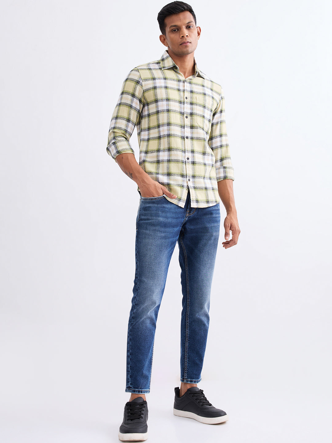 Men Shirt Green Slim Fit