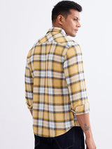 Men Shirt Beige Slim Fit
