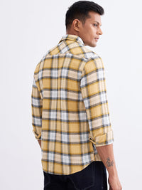 Men Shirt Beige Slim Fit