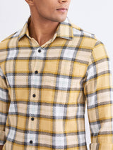 Men Shirt Beige Slim Fit