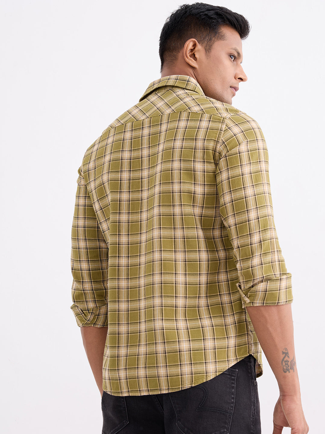 Men Shirt Green Slim Fit