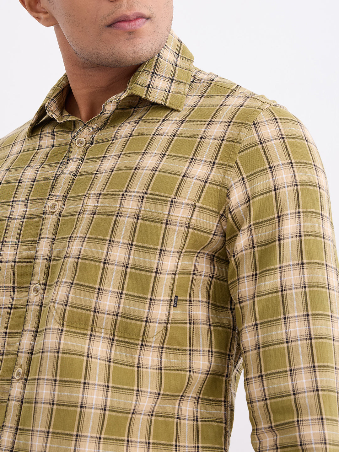 Men Shirt Green Slim Fit