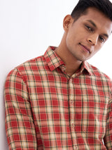 Men Shirt Red Slim Fit