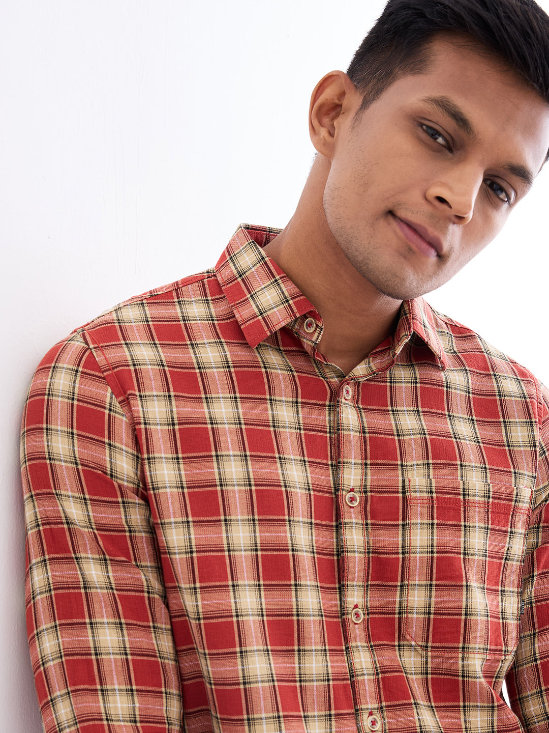 Men Shirt Red Slim Fit