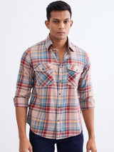 Men Shirt Beige Slim Fit