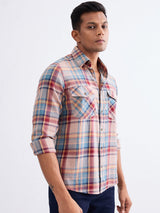 Men Shirt Beige Slim Fit