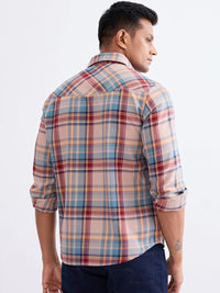 Men Shirt Beige Slim Fit