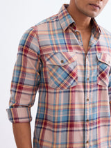 Men Shirt Beige Slim Fit