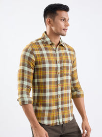Men Shirt Brown Slim Fit