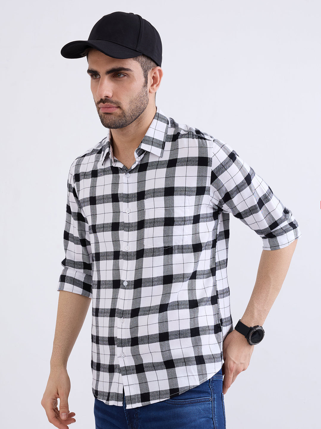 Spykar White Slim Fit Casual Shirts For Men