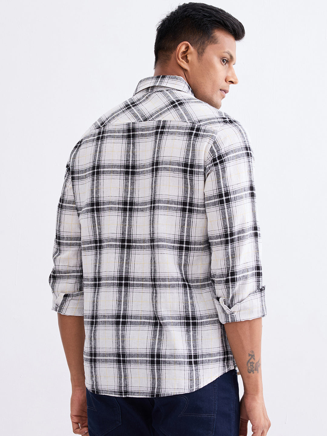 Spykar White Slim Fit Casual Shirts For Men