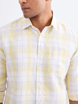 Men Shirt Yellow Slim Fit