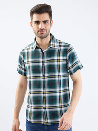 Men Shirt Green Slim Fit
