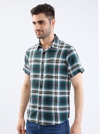 Men Shirt Green Slim Fit
