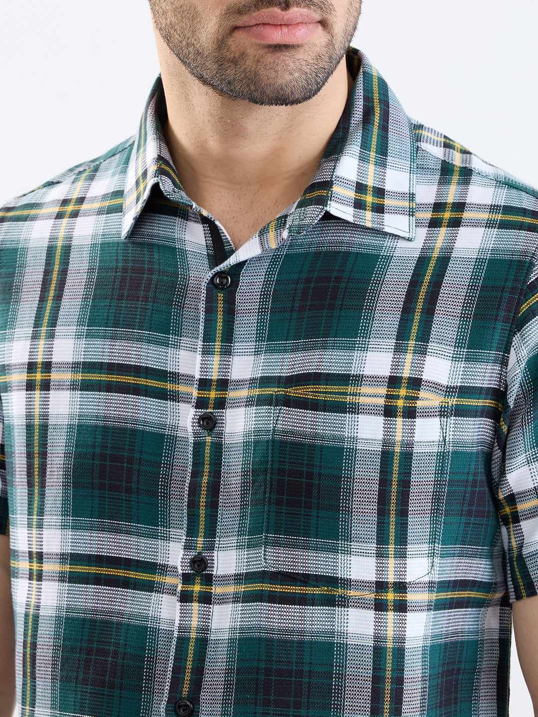 Spykar Botanical Green Slim Fit Casual Shirts For Men