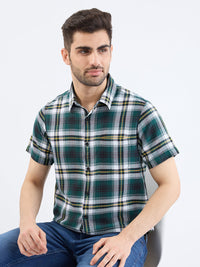 Men Shirt Green Slim Fit