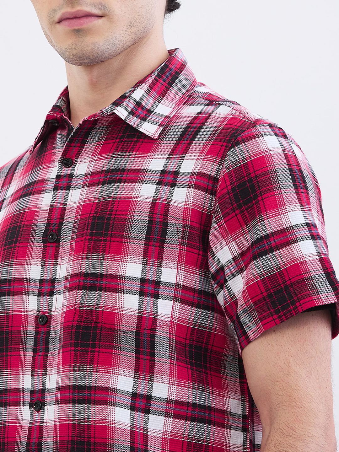 Spykar True Red Slim Fit Casual Shirts For Men
